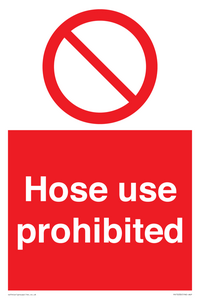 PV15030: Hose use prohibited