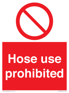 PV15030: Hose use prohibited