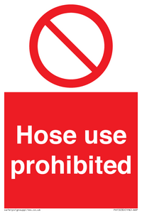 PV15030: Hose use prohibited