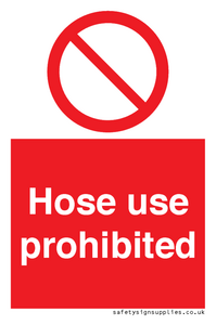 PV15030: Hose use prohibited