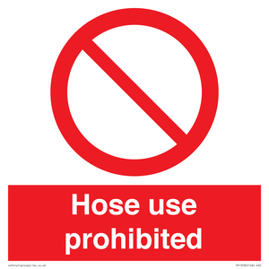 PV15030: Hose use prohibited
