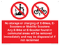 PV15295: No storage or charging of E-Bikes, E-Scooters, Mobility Scooters