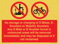 PV15295: No storage or charging of E-Bikes, E-Scooters, Mobility Scooters
