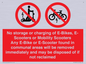 PV15295: No storage or charging of E-Bikes, E-Scooters, Mobility Scooters