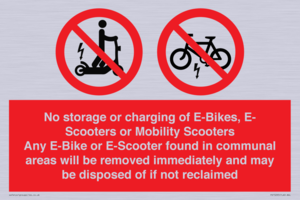 PV15295: No storage or charging of E-Bikes, E-Scooters, Mobility Scooters
