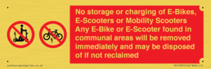 PV15295: No storage or charging of E-Bikes, E-Scooters, Mobility Scooters