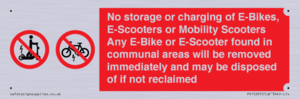 PV15295: No storage or charging of E-Bikes, E-Scooters, Mobility Scooters