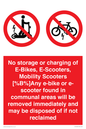 PV15295: No storage or charging of E-Bikes, E-Scooters, Mobility Scooters