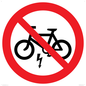PV15309: P946 Prohibition: No electric bikes symbol only