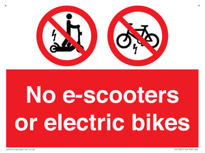 PV15327: No e-scooters or electric bikes