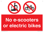 PV15327: No e-scooters or electric bikes