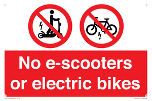 PV15327: No e-scooters or electric bikes