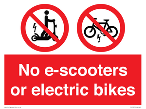 PV15327: No e-scooters or electric bikes