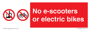 PV15327: No e-scooters or electric bikes