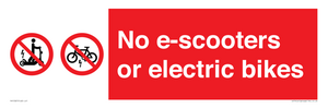 PV15327: No e-scooters or electric bikes