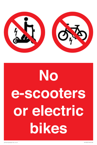 PV15327: No e-scooters or electric bikes