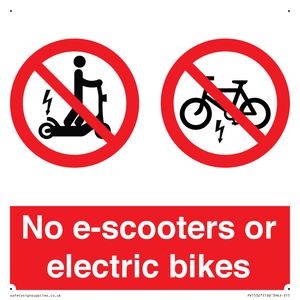 PV15327: No e-scooters or electric bikes