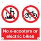 PV15327: No e-scooters or electric bikes