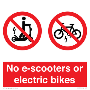 PV15327: No e-scooters or electric bikes