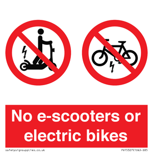 PV15327: No e-scooters or electric bikes
