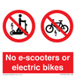 PV15327: No e-scooters or electric bikes