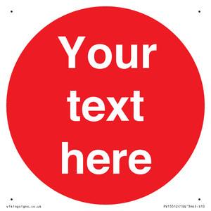 PV15512: Custom White Text on Red circle