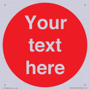 PV15512: Custom White Text on Red circle
