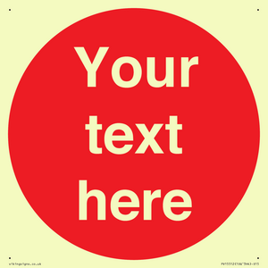 PV15512: Custom White Text on Red circle