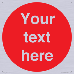 PV15512: Custom White Text on Red circle
