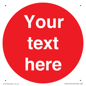 PV15512: Custom White Text on Red circle