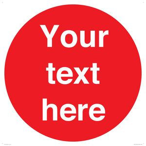 PV15512: Custom White Text on Red circle