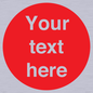 PV15512: Custom White Text on Red circle