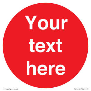 PV15512: Custom White Text on Red circle