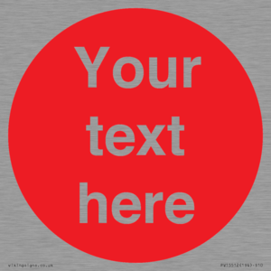 PV15512: Custom White Text on Red circle