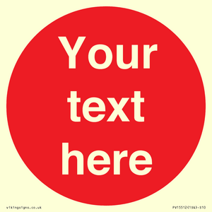 PV15512: Custom White Text on Red circle