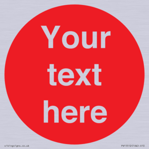 PV15512: Custom White Text on Red circle