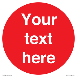 PV15512: Custom White Text on Red circle