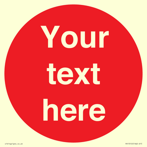 PV15512: Custom White Text on Red circle