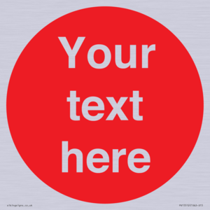 PV15512: Custom White Text on Red circle
