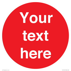 PV15512: Custom White Text on Red circle