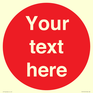 PV15512: Custom White Text on Red circle