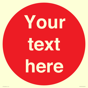 PV15512: Custom White Text on Red circle