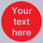 PV15512: Custom White Text on Red circle
