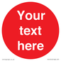 PV15512: Custom White Text on Red circle