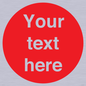 PV15512: Custom White Text on Red circle