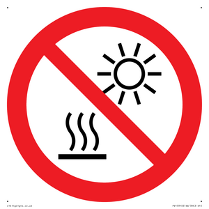 PV15910: P068 Prohibition: Do not expose to direct sunlight or hot surface