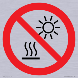 PV15910: P068 Prohibition: Do not expose to direct sunlight or hot surface