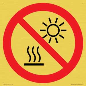 PV15910: P068 Prohibition: Do not expose to direct sunlight or hot surface