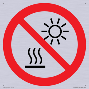 PV15910: P068 Prohibition: Do not expose to direct sunlight or hot surface