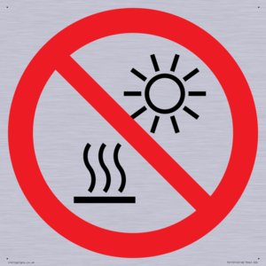 PV15910: P068 Prohibition: Do not expose to direct sunlight or hot surface